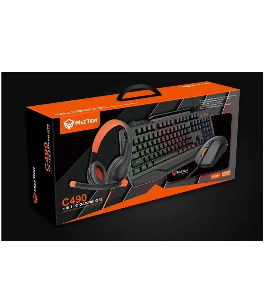 MEETION – Clavier et souris Gaming – Pack Gaming – Accessoires Gamer – Pack Clavier et souris Gaming et casque – Combo PC Gaming – Set Up Gaming – Périphériques Gaming – Optimisé