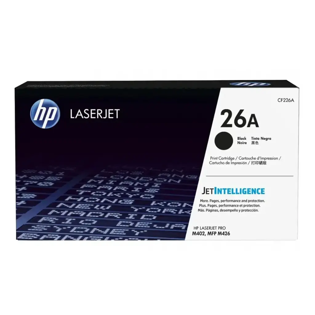 HP 26A noir - Toner original HP CF226A pour imprimantes laser HP LaserJet Pro M402 et MFP M426. Couleur : noir.