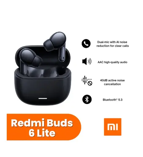 Redmi Buds 6 Lite-Xiaomi  Écouteurs sans Fil, Annulation de Bruit, légers, jusqu'à 36 Heures d'autonomie, Bluetooth 5.3