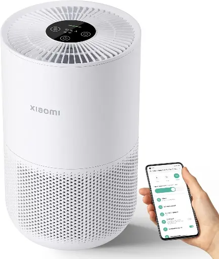 Xiaomi Smart Air Purifier 4 Compact - Puissance maximale : 27 W · Tension de fonctionnement ; Surface couverte : Jusqu'à 48 m²; Débit d'air purifié (CADR) ; Polluants éliminés : Polluants chimiques
