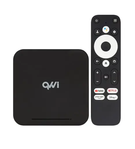 QVWi Tod 4K Google Streaming Box Leap-S3 - Lecteur multimédia Ultra HD 4K, Android TV, Chromecast intégré, commande vocale, compatible Netflix et YouTube